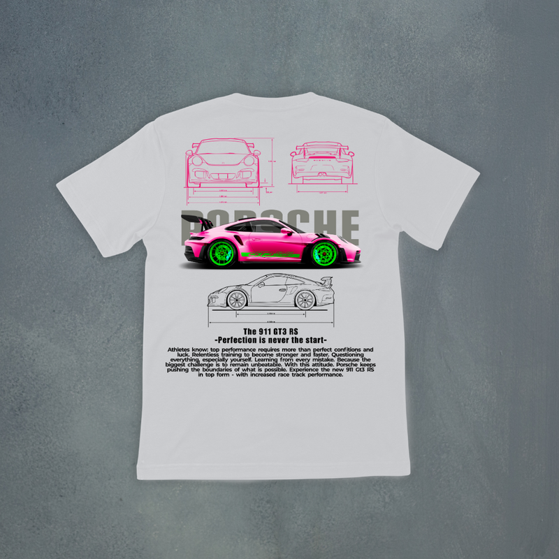 Camiseta Regular Porshe 911 GT3 RS Pink